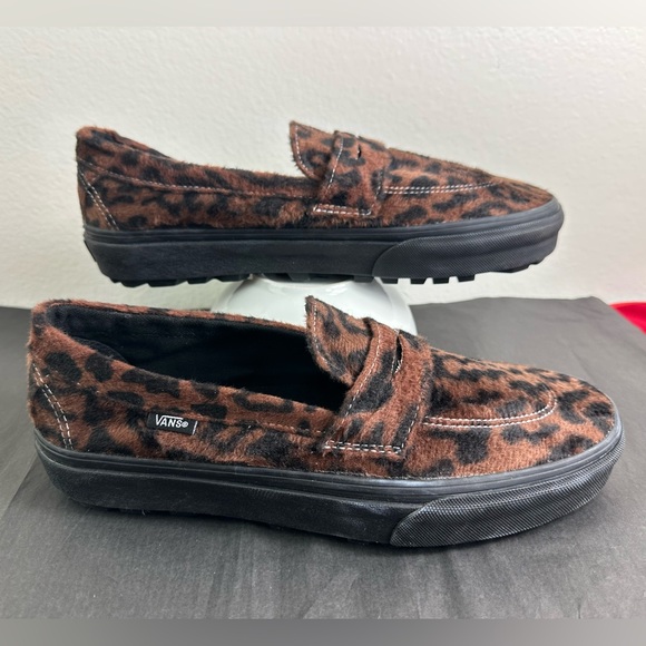 NWOT Vans Women's Brown/Black Leopard Loafers Skate Sneakers, 5, 6 & 6.5 - Picture 8 of 12